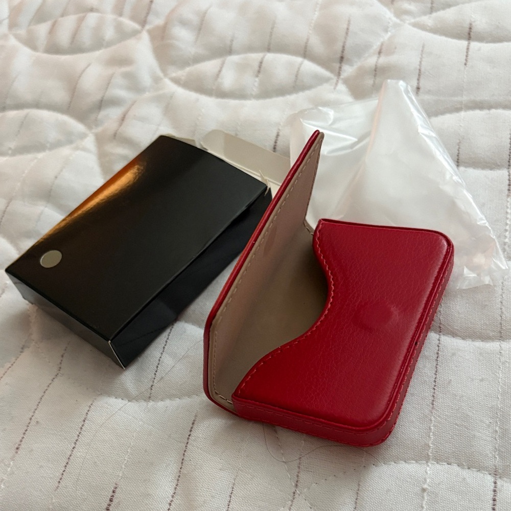 Red Leather Card Holder